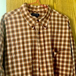 Structure Men dress shirt size Large orange, long sleeve shirt